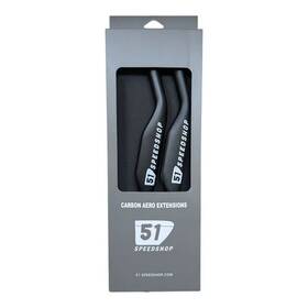 51 Speed Shop 100000386789 Rev Carbon Aero Handlebar Extensions - 75mm Rise Matte Black
