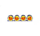 600192955425 Unbranded Superman Tire Valve Stem Caps Chrome Surface