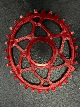 Absoluteblack 110846002184 Absolute Black 32t Oval Cinch Dm Boost Chainring Red Raceface