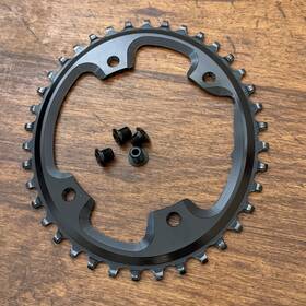 Absoluteblack 110846003556 38t Cx 1x Shimano 110/4 Bcd Oval Narrow Wide Chainring Black