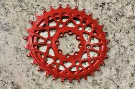 Cra-t3-30-09 Absoluteblack Absolute Black Type 8 Bolt Chainring 3mm Offset 30t Oval - Red