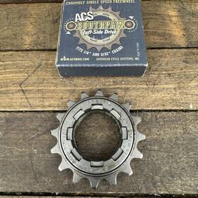 Fw1245 Acs Bmx Southpaw Freewheel 16t Left Hand Drive Silver Chromoly Lhd Single Speed
