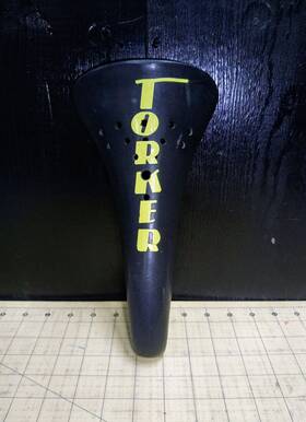 H103 Aero Vintage Viscount Black Bmx Bike Seat With Torker Decal Old School 1980s