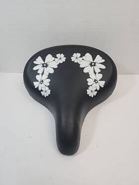 Oh71096 Bell Sports Saddle Seat Black White Flowers Vintage Comfort Free Shipping