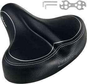 Bikeroo 706695496868 Oversized Rubber Bike Seat Compatible With Peloton Exercise - Black