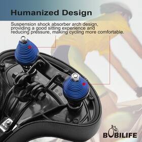 Bobilife 008678594319 Large Wide Bike Seat - Bicycle Saddle Replacement Black