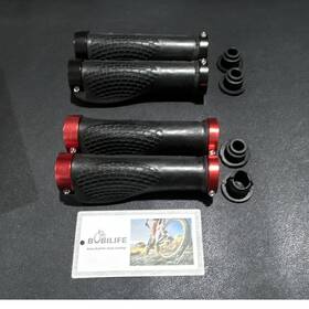 Xx-001 Bobilife Lock-on Bike Handlebar Grips Black/red With End Plugs 2 Pairs