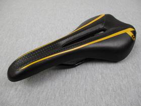 504855 Bontrager Paradigm Bike Saddle Black Yellow Cutout Road Mtb Comfort Seat