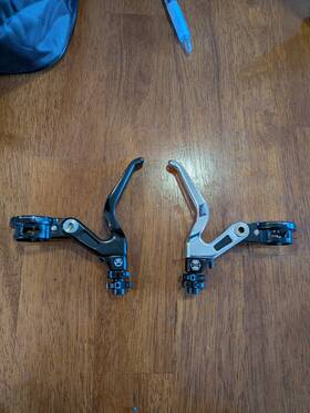 Box 639266088776 Pair One Genius 85mm Bmx Racing V Brake Lever Black And Silver Odi Clamp