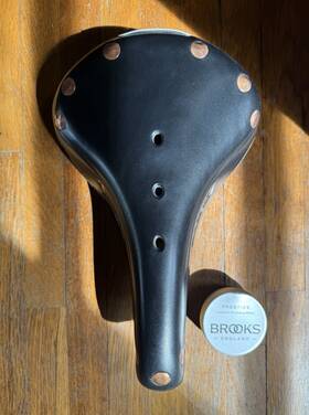 B2000302 Brooks B17 Special Titanium Saddle - Black Copper Rivets And Rails