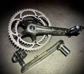 718234 Campagnolo Record Ultra-torque 2x10 Speed 53/39t 175mm Carbon Crankset With Pedals