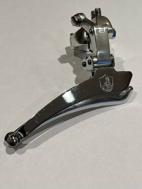 A022 Campagnolo 2nd Gen C Record 28.6 Clamp-on Front Derailleur 1987-1991 Era