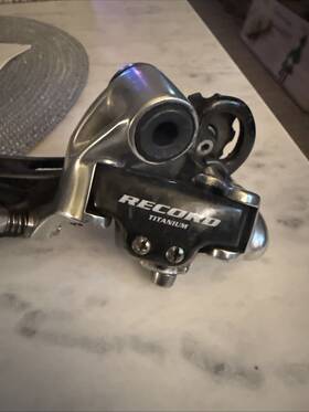 R04-rexl Campagnolo Record Rear Derailleur Long Cage 10 Speed Carbon Titanium Ti Genuine