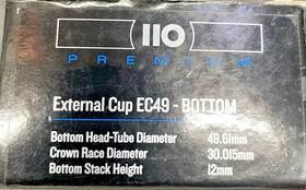 Baa0162k Cane Creek 110 Ec49/40 Bottom Headset Black Sealed Stainless Bearings Lower