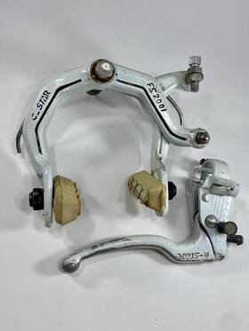 Fs-2001 Chang Star Vintage C-star Bmx Rear Brake And Lever White 1985 Bear Corp Stamped