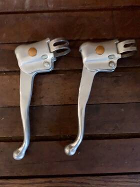 Lva205-s Cherry Vintage Touring Bike Brake Levers Alloy Old School Silver Lightweight Gold Dot