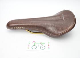 130-011-24 Chromag Trailmaster Dt Full Grain Leather Saddle Crmo Rails - Chocolate Mtb Bike