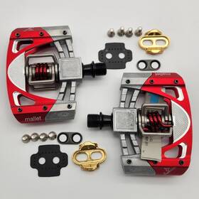 15989 Crank Brothers Crankbrothers Mallet 3 Platform Clipless Dual-sided Pedals Raw/red Open Package