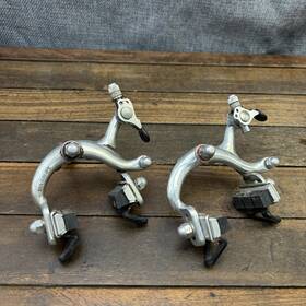 0583m Dia-compe Vintage Side Pull Caliper Brakes Set 1983 Silver Japan F/r Pair Pads
