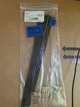 Sa3023278s0100 Dt Swiss Alpine Iii Spoke - 2.0/1.8/2.34mm 278mm J-bend Black Lot Of 19