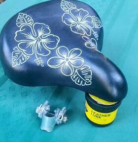 H1203-02 Electra Hawaii Cruiser Comfort Bicycle Replacement Saddle With Seat Post Clamps