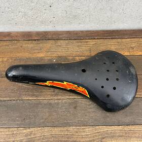 7387 Elina Lightning Bolt Seat Old School Bmx Saddle 81 1981 Os Japan Black Og 1980s