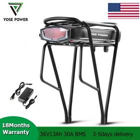 700w Eqikepower 746603736273 36v 13ah Electric Bike Battery Rear Rack Ebike Lithium For E-bikes
