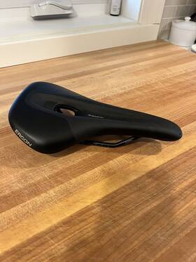 Ergon 260477073204 Sr Allroad Core Comp Saddle - Black/gray Synthetic Relief Channel Md/lg