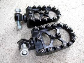 Fp01 Fpo Harley Fx Dyna Cnc Wide Foot Pegs 360 Rotation Sport Off Road Mx Black Anodized