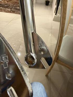 00-111 Gt Chromoly Bmx Rigid Fork Silver 1 1/8 Inch With Bolts
