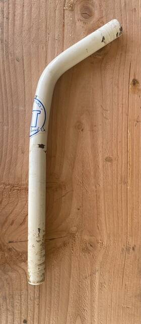 Cr-mo4130 Gt 1986 White Bmx Seat Post Laid Back Og Survivor Condition Bent Circle Stamped