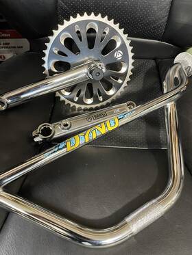 Gp2301u2025 Gt Dyno Pretzel 7.875 Inch Cheat Code Bmx Bicycle Handlebars Chrome Lot Crank