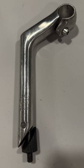 Xd21507 Hl Used Silver 80mm Mountain Bike Hybrid Stem 22.2 Quill 25.4 Bar Clamp Vintage 1 Inch