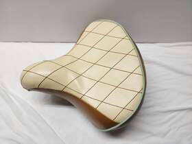 Dd-3618-2 Huffy Wide Saddle Bike Seat Comfort Cruiser Dad Diamond Stitch Tan And Cream Euc
