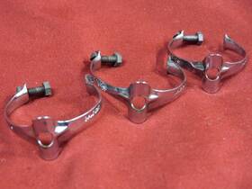 Gb-66 Huret Set Of 3 Vintage Early 70s Chrome Steel Top Tube Brake Cable Guide Clips