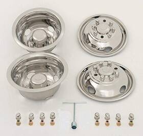 Ss-e35008-ult Kaper Ii 767817045128 Polished Stainless Steel Ford Wheel Simulator Set 16 Inch X 6 8