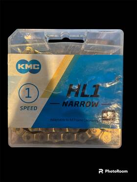 Cn81024 Kmc Hl1 Narrow Chain - Single Speed 3/32 Inch 100 Links Half Link Gold