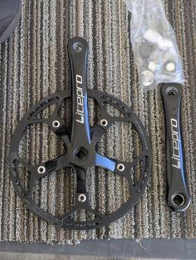 Lp107-5t6 Litepro 107 170mm Folding Bike Crankset With Single Chainring Black
