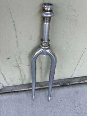 620414 Micargi Chrome Bicycle 26 Inch Cruiser Steel Fork 1 Threaded For Wheel