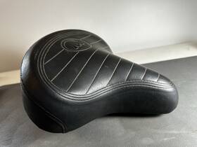 Sd-ks-9086bk Micargi Roadster Stretch Bike Seat Cruiser Oversize Double Springer Cushion Blk
