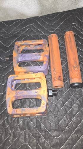 Odp-201-mar Odyssey Twisted Pedals And Grips Midnight Purlple Orange Bmx 9/16