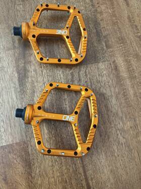 1c2986 Oneup Orange Aluminum Flat Platform Pedals For Mountain Bike