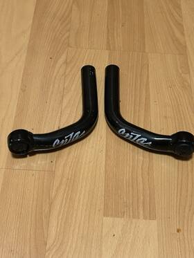 Bbe-0402-bk Onza Vintage Raw 140 Racing Welded Alloy Bar Ends L Bend Black 90s Mtb