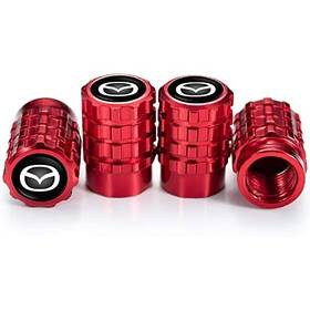 Preeth 730177610176 Wheel Cap Replacement For Mazda Tire Caps Cover Air Valve Stem 4pcs Red