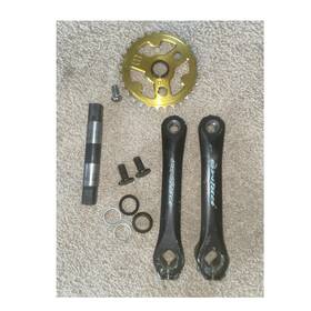 Drivn-165 Primo Powerbite 180mm Og Aluminum Crankset With Gold Snafu 30t Chainring Sprocket