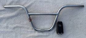 Rl-340 Red Line Mx-147 Redline Bmx Bars Stamped Old Mid School Chrome Patina Stem