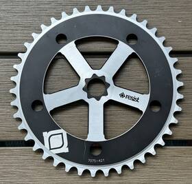 7075-42t Resist Parts Icon Sprocket Black Silver Bmx Aluminum Track Look Single Used