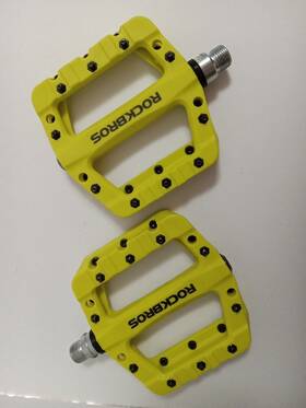 2017-12cbk Rockbros Neon Yellow Mountain Bike Pedals Nylon Fiber Bicycle Platform