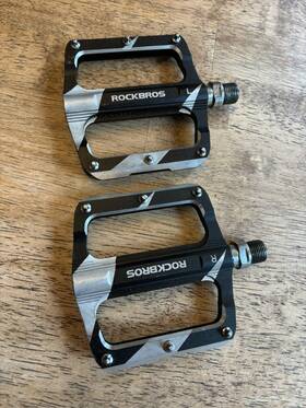 Gmbt1001bk Rockbros Rock Bros Bike Pedals 9/16ftft Alloy Flat Used Black