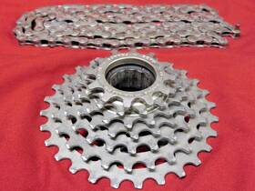 Ly-91 Sachs Maillard Vintage Ly 91 7 Speed Freewheel 12-28 English 1.37 Inch And Sedis Chain